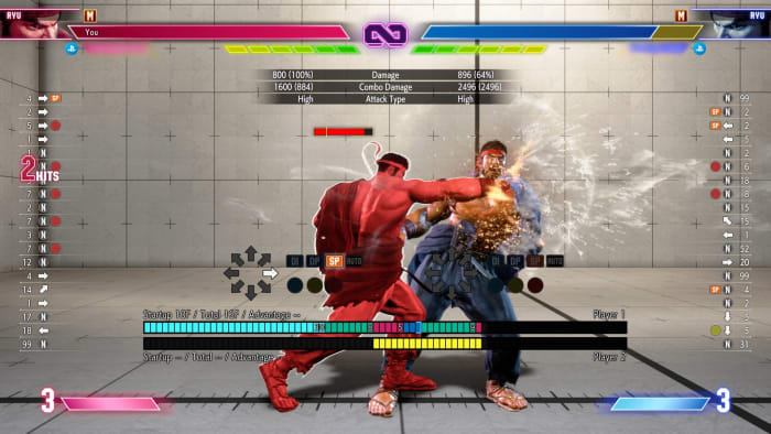 Ryu practice in SF6 training mode